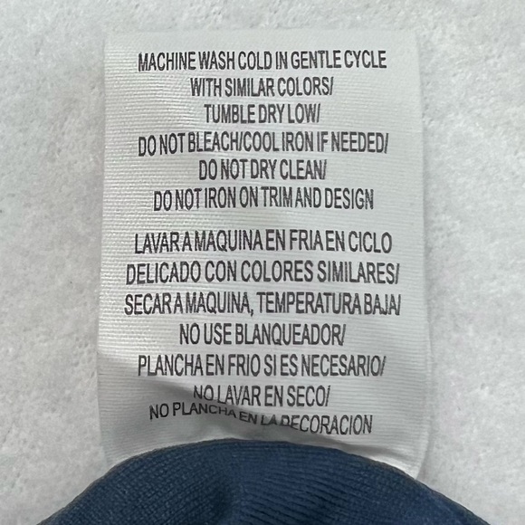 SINCERELY JULES Women’s Navy Full Zip Crop Jacket Ruched Sleeves Size Medium - Picture 8 of 10